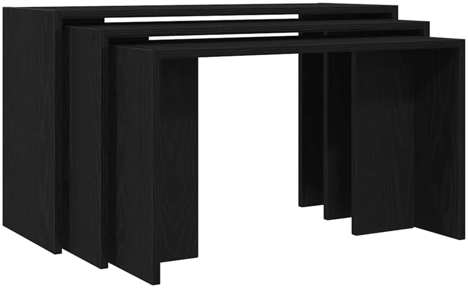 vidaXL Satztische 3 Stk. Schwarz Holzwerkstoff 858534 Bild 1