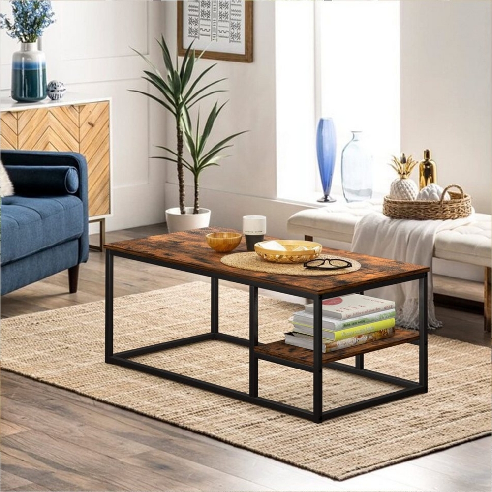 VOWNER Couchtisch Wohnzimmer Tisch, Stahlrahmen (1er-Set), Antike Farbe Bild 1