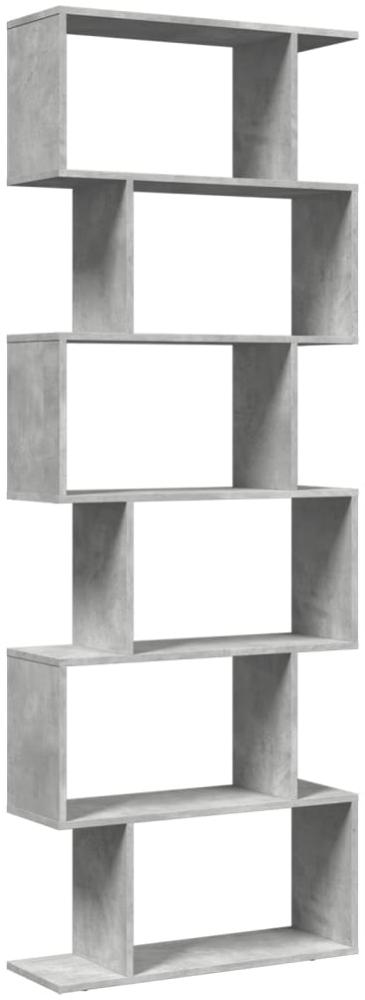 vidaXL Raumteiler-Bücherregal 6 Etagen Betongrau 70x24x193 cm 858087 Bild 1