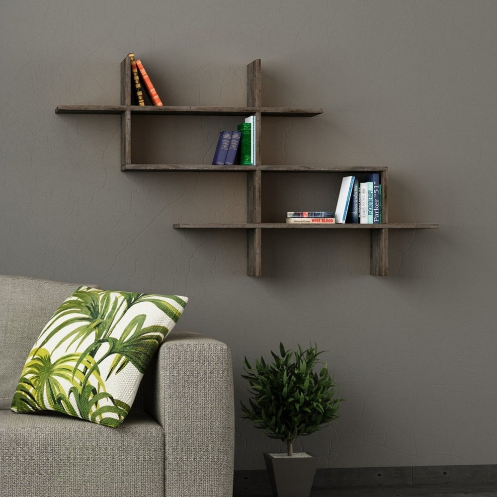 Decortie Wandregal Halic, Wandregal Modern Bücherregal Display Unit, 150 x 22 x 82 cm Bild 1