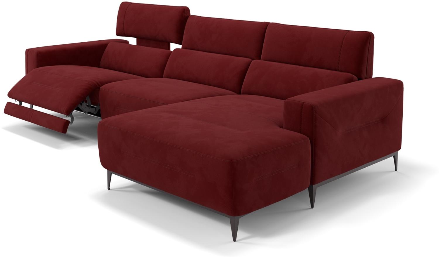 Sofanella Eckcouch TERAMO Ecksofa Wohnlandschaft Stoffsofa in Rot M: 324 Breite x 101 Tiefe Bild 1