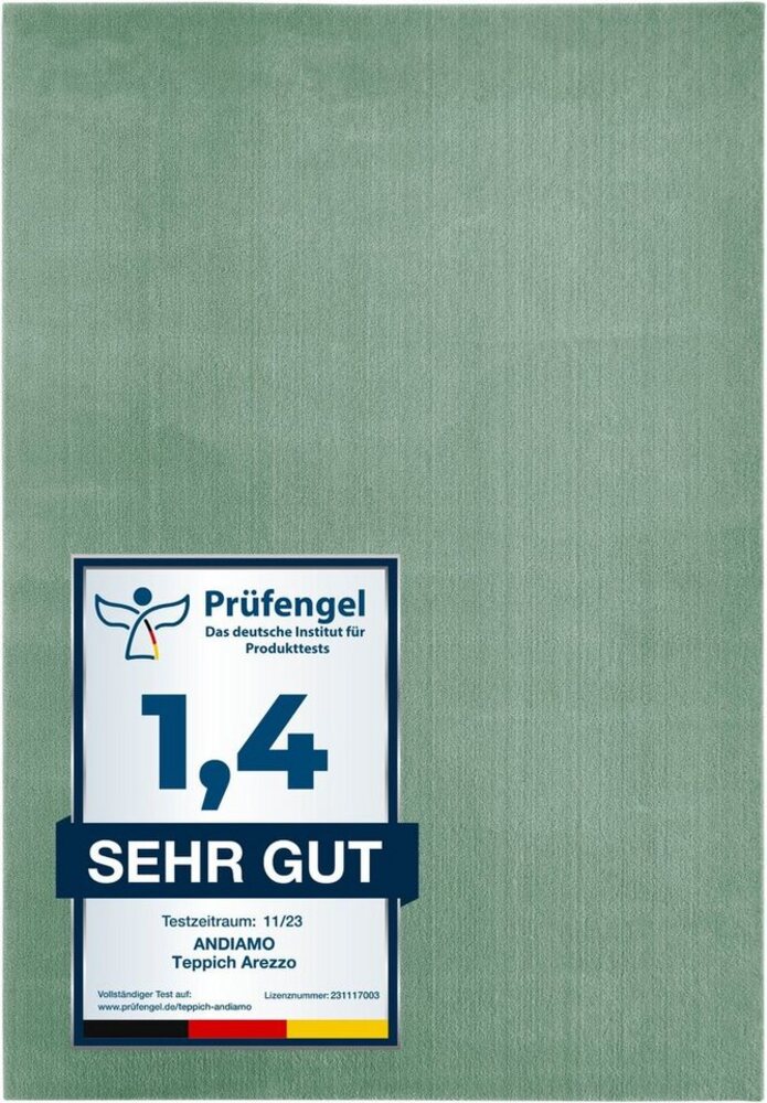 Andiamo Badematte Arezzo, Höhe 16 mm, rutschhemmend beschichtet, fußbodenheizungsgeeignet, schnell trocknend, Polyester, quadratisch, Uni Farben, auch in rund und als 2er Set erhältlich Bild 1