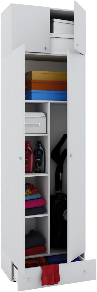 Mehrzweckschrank Kleiderschrank Hochschrank Garderobe Flur Schrank Regal weiß Bild 1