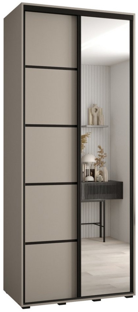 ABIKS MÖBEL Schwebetürenschrank Dakota 5 Schlafzimmerschrank mit Spiegel, Kleiderstange und Regalen Bild 1