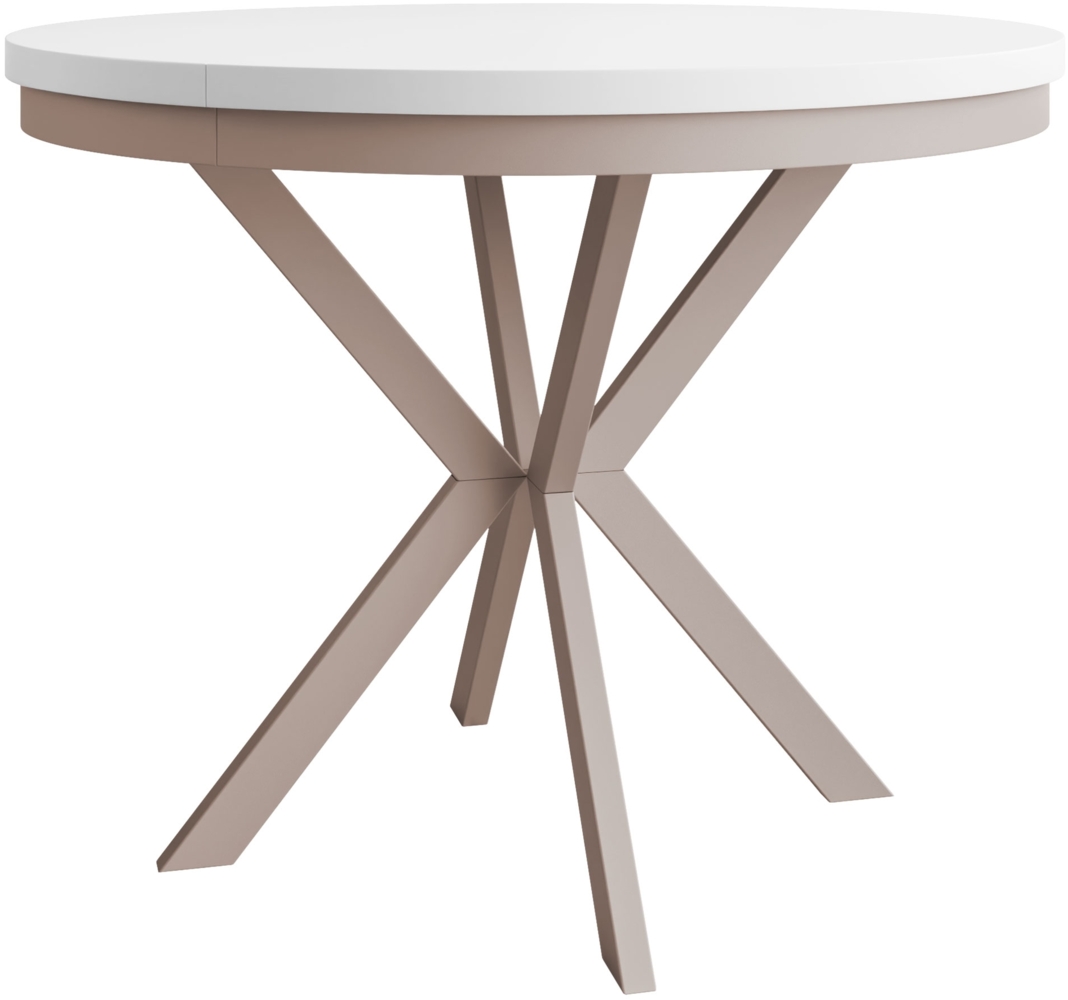 Esstisch Ewagio Cashmere 120 (Farbe: Cashmere / Arktisches Weiß) Bild 1