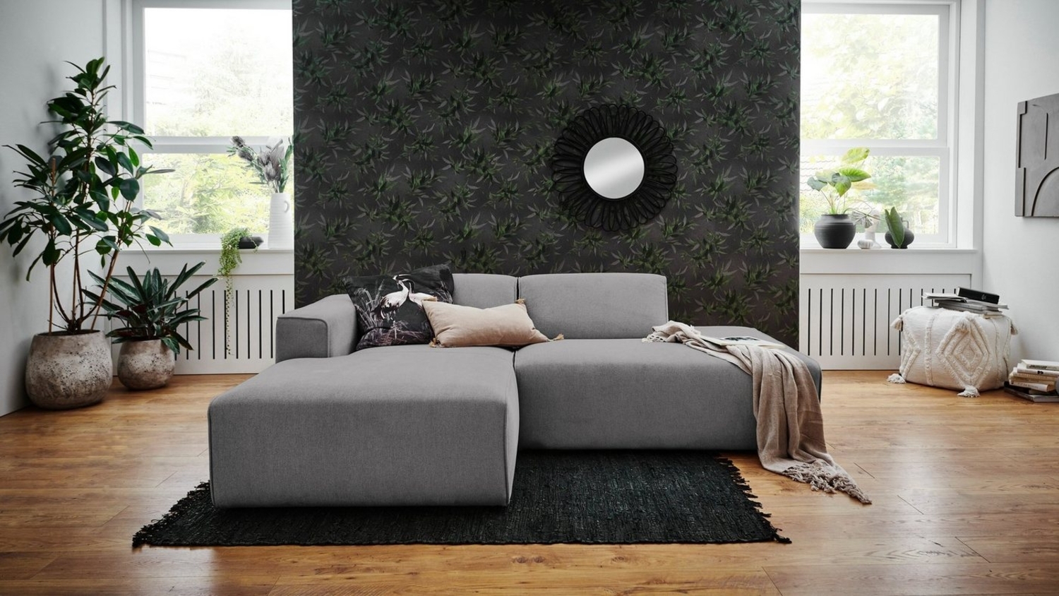 andas Ecksofa Noord, mit Kedernaht, Breite 227 cm, Cord, Struktur Bild 1