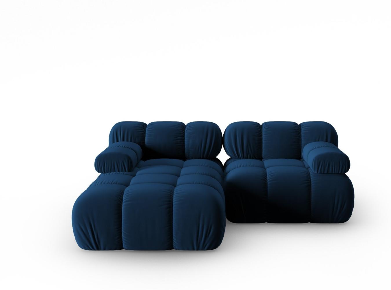 Micadoni Modulares Ecksofa Bellis 3-Sitzer Links Samtstoff Königsblau Bild 1