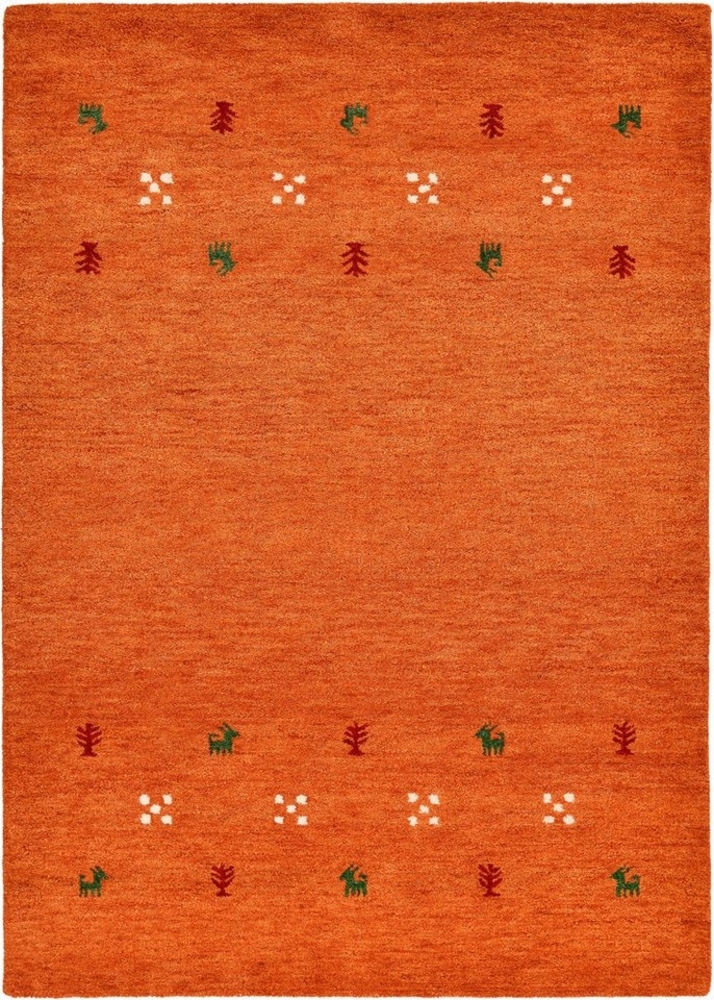 THEKO Wollteppich Gabbeh Motiv, Handweb Teppich, Tiermotiv, reine Wolle, handgewebt, rechteckig, Höhe: 14 mm, reine Wolle, handgewebt, Wohnzimmer, Schlafzimmer, Esszimmer Bild 1