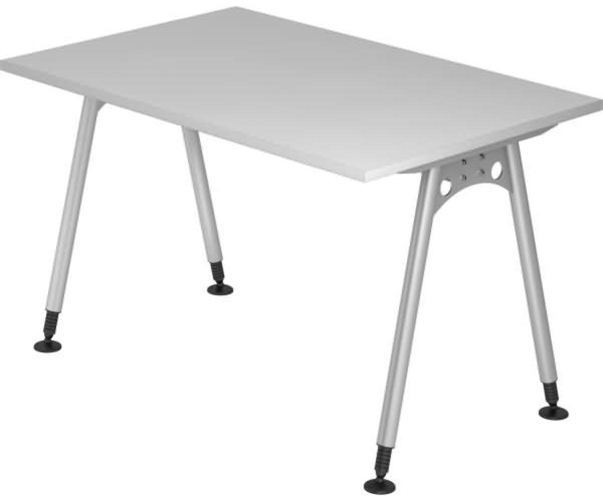 Schreibtisch AS12 A-Fuß 120x80cm Grau Gestellfarbe: Silber Bild 1