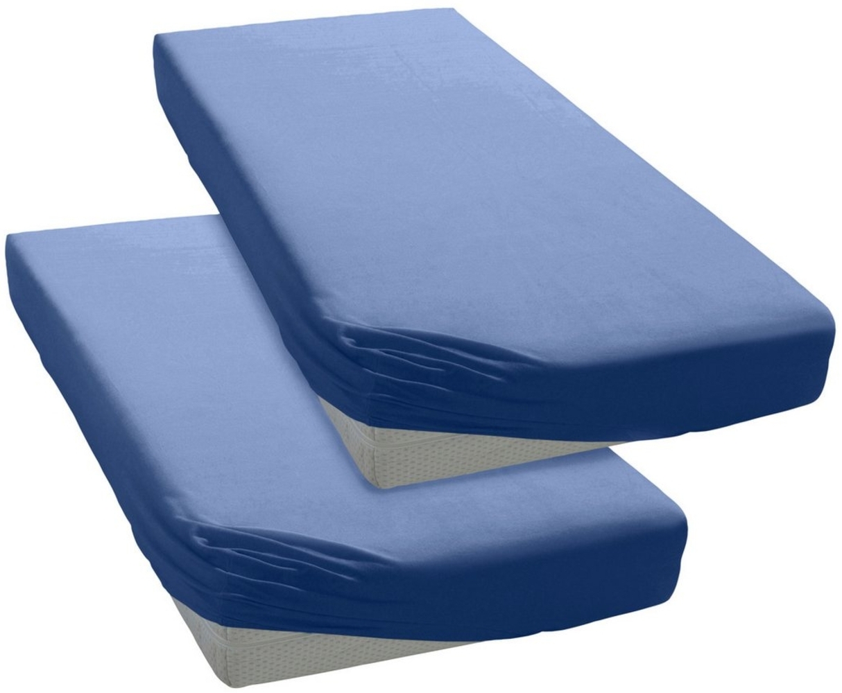 my home Spannbettlaken PHYSALIS, Jersey, Gummizug: rundum, (2 Stück), 100% Baumwolle, Matratzen bis 18 cm Höhe, Bettlaken, Spannbetttuch Bild 1