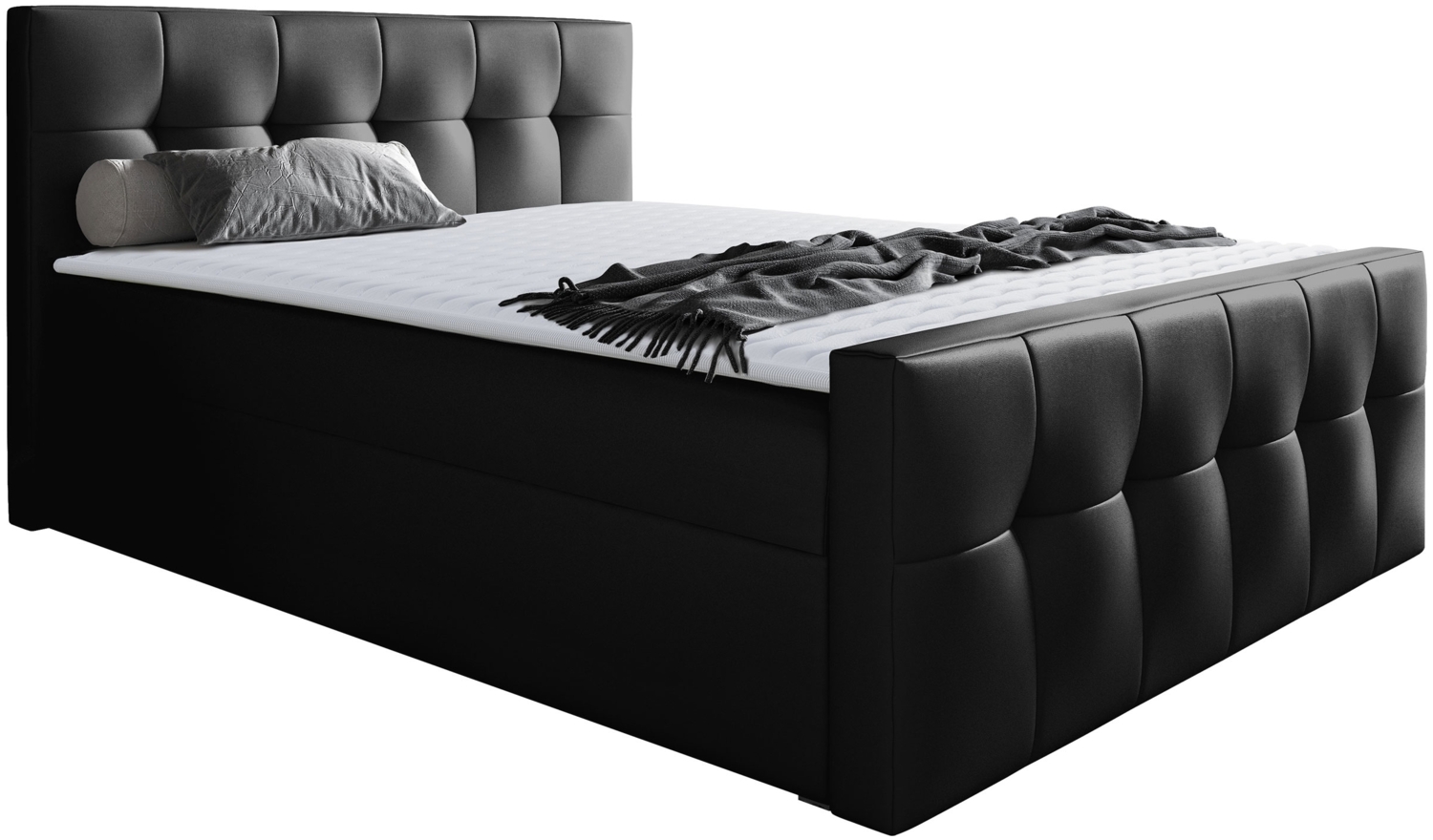 Boxspringbett Libuna, Schwarz, 140x200 cm Bild 1