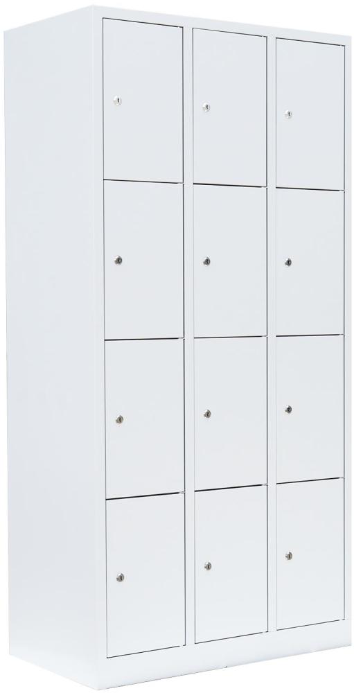 Schließfachschrank Wertfachschrank Fächerschrank Spind Umkleideschrank 12 Fächer-Spint Weiß 520437 Bild 1