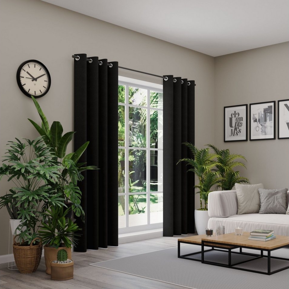 Neutex for you! Vorhang BELMONDO, Ösen (1 St), blickdicht, Uni mit samtiger Oberfläche, nach Maß Bild 1