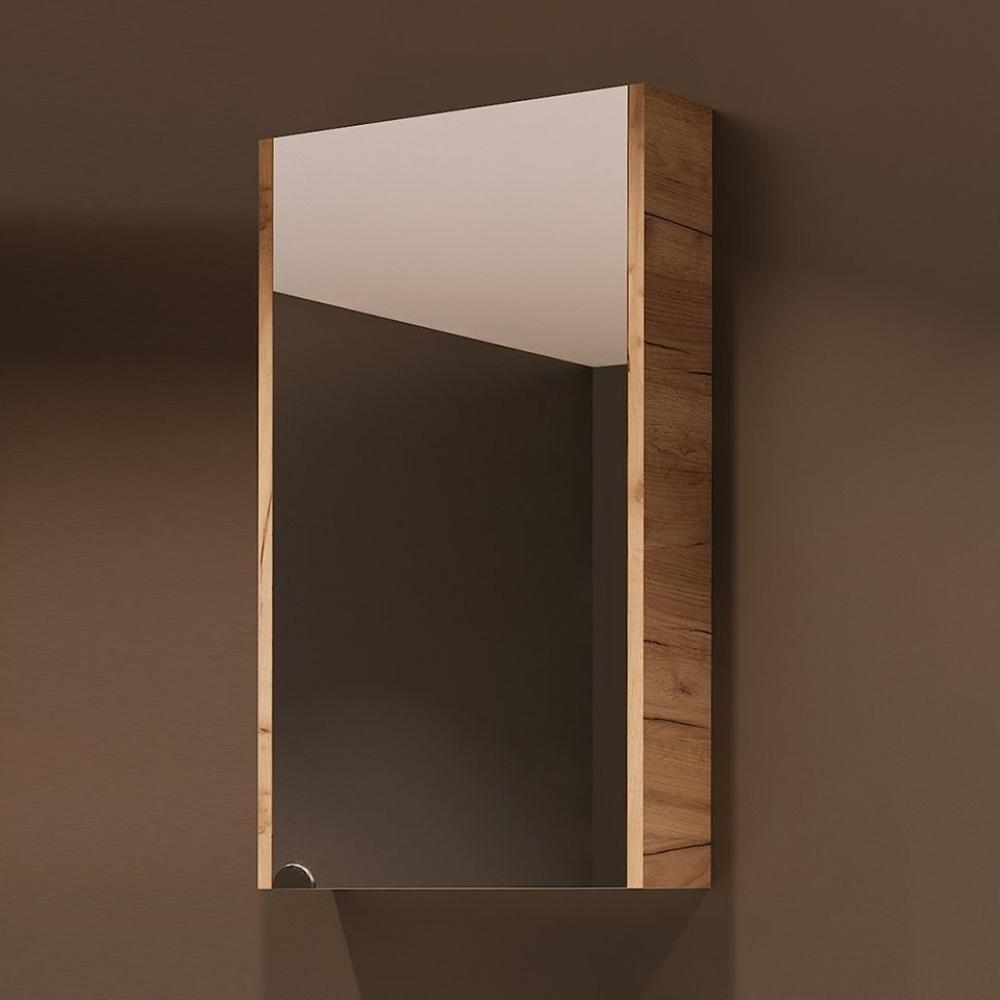 Planetmöbel Spiegelschrank 40cm Gold Eiche, Badezimmerschrank mit Spiegel hängend, Badespiegel, Badezimmmer Möbel für Gäste WC Bild 1