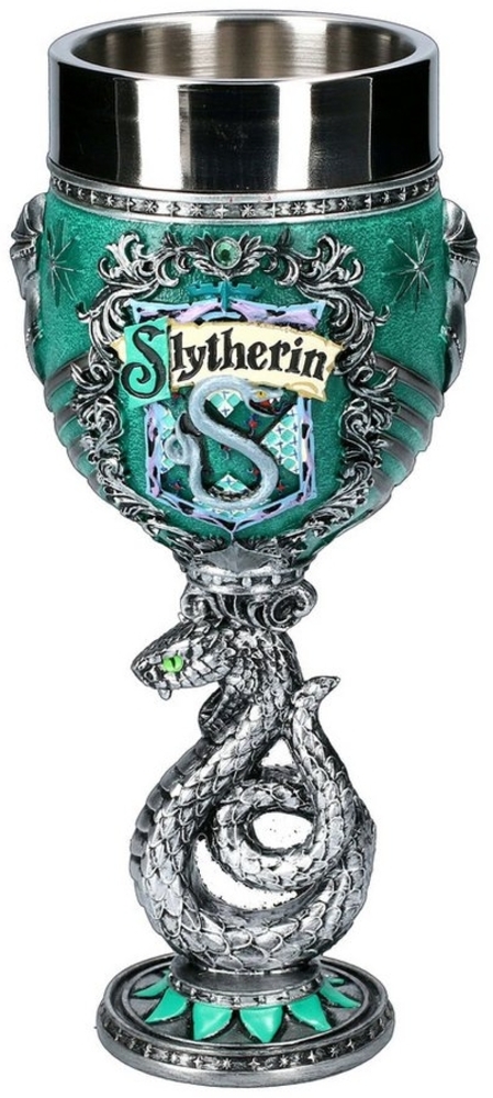 Figuren Shop GmbH Becher Harry Potter Kelch - Slytherin - Merchandise Becher, Kunststein (Polyresin), Edelstahl Bild 1