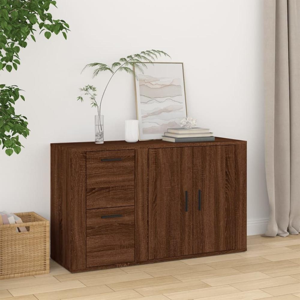 vidaXL Sideboard Braun Eichen-Optik 100x33x59,5 cm Holzwerkstoff 821003 Bild 1