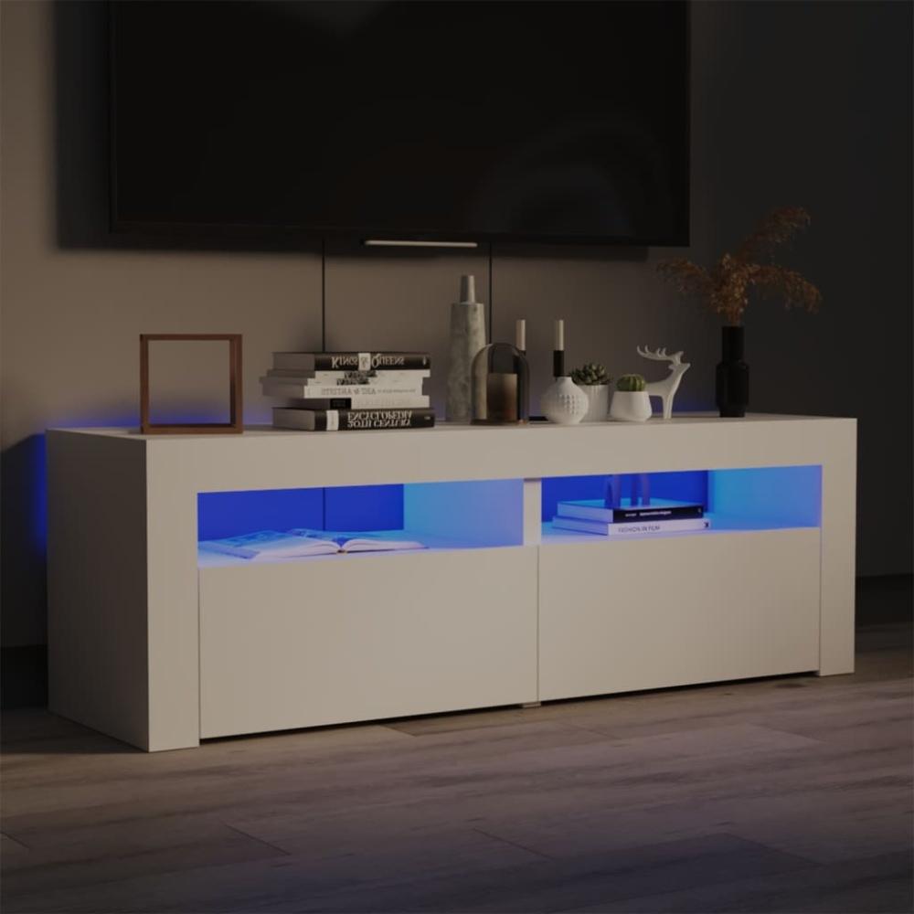 vidaXL TV-Schrank mit LED-Leuchten Weiß 120x35x40 cm 804355 Bild 1