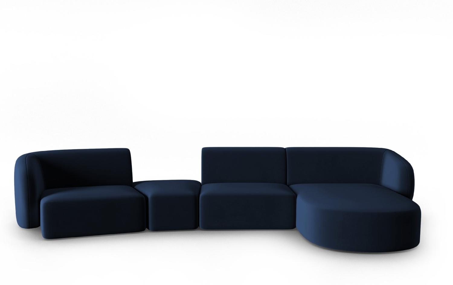 Micadoni Modulares Sofa Shane 5-Sitzer Rechts Samtstoff Königsblau Bild 1