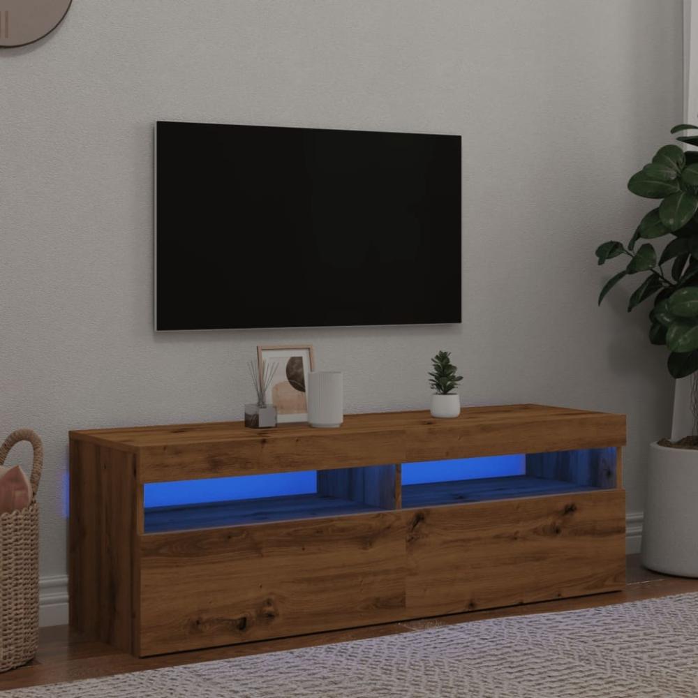 vidaXL TV-Schrank mit LED Artisan-Eiche 120 x 35 x 40 cm Holzwerkstoff 856306 Bild 1