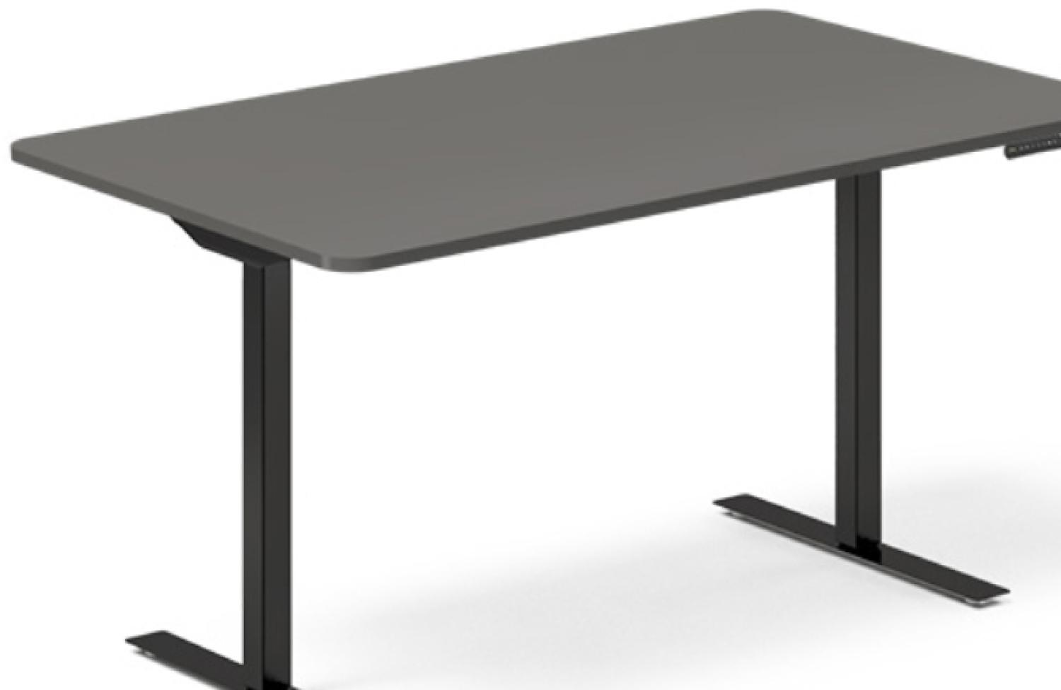 Hebe-/Senktisch DNA Anthrazit 1400x800 mm 2 Beine/Schwarz Bild 1