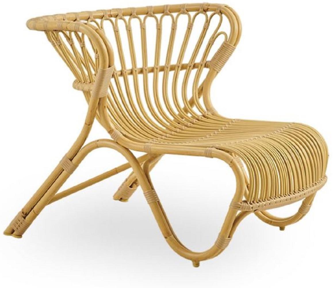 Casa Padrino Luxus Garten Lounge Sessel Naturfarben 79 x 92 x H. 68 cm - Wetterbeständiger Garten & Terrassen Sessel - Garten & Terrassen Möbel - Luxus Qualität Bild 1