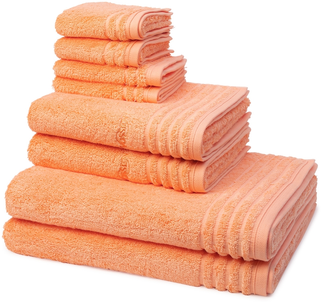 Vossen Vienna Style Supersoft 8 tlg. Frottier-Set - 2 X Handtuch (50 X 100cm), 2 X Duschtuch (67 X 140cm), 2 X Gästetuch (30 X 50cm), 2 X Seiftuch (30 X 30cm) - 620 g/m2 - Apricot Bild 1