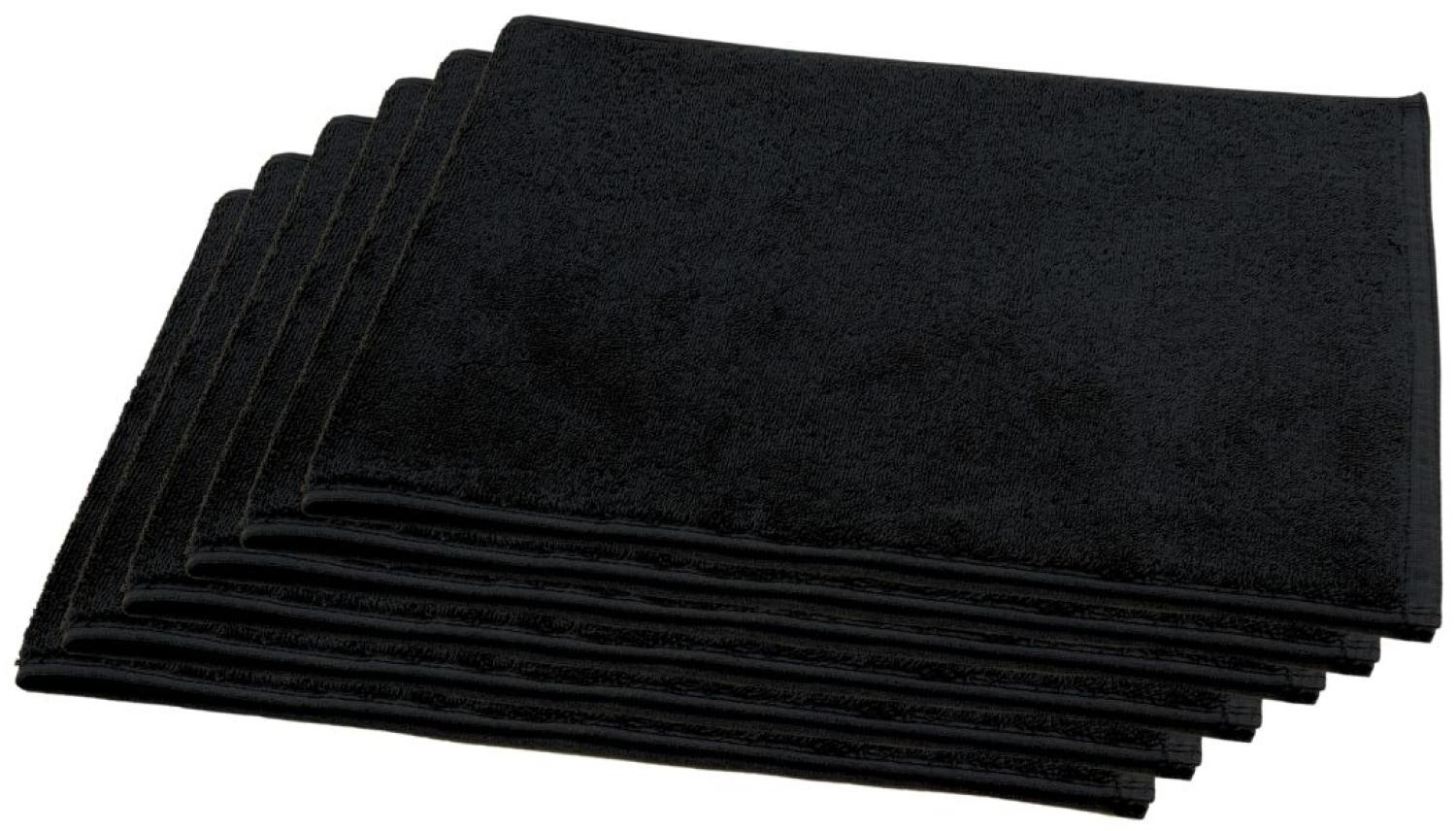 Oshibori Wellness Frotteetuch 6 Stück | 30x80 cm schwarz 500 g/m² Bild 1