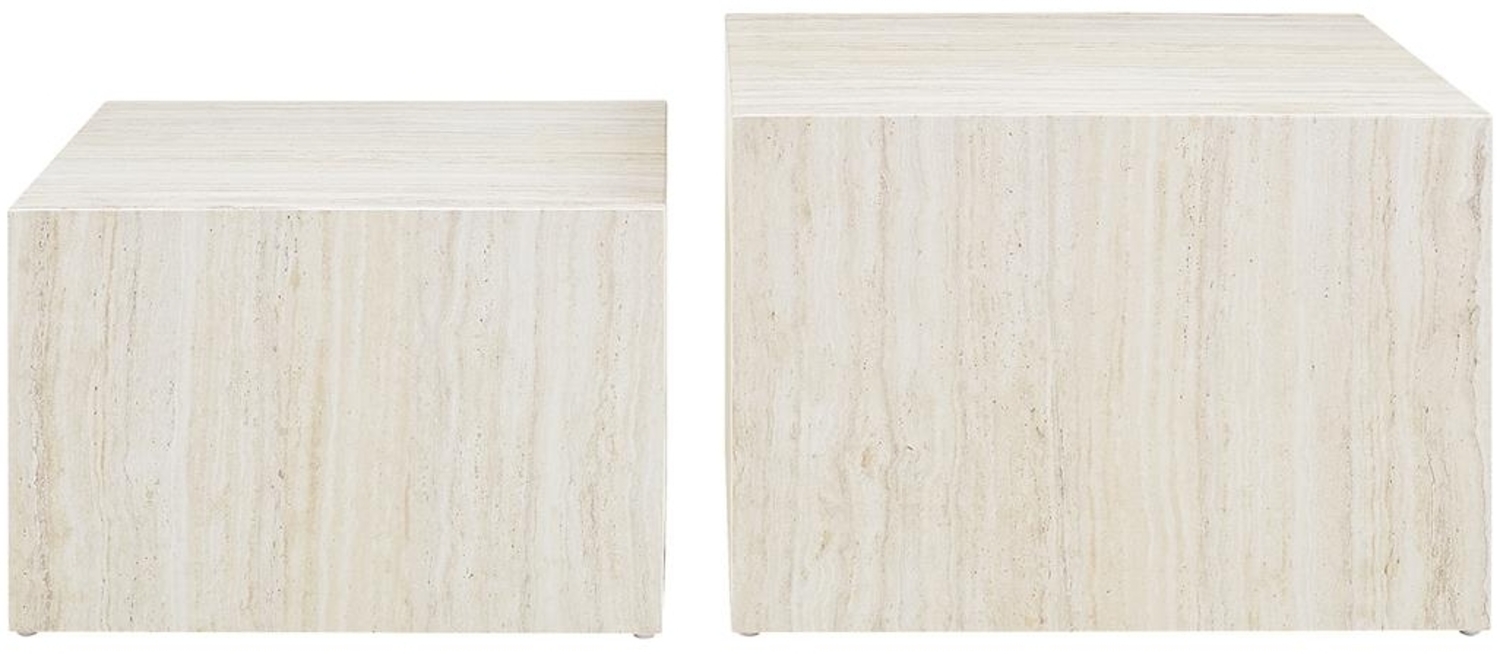 Quadratische Couchtisch in Marmoroptik 2er Set Bild 1