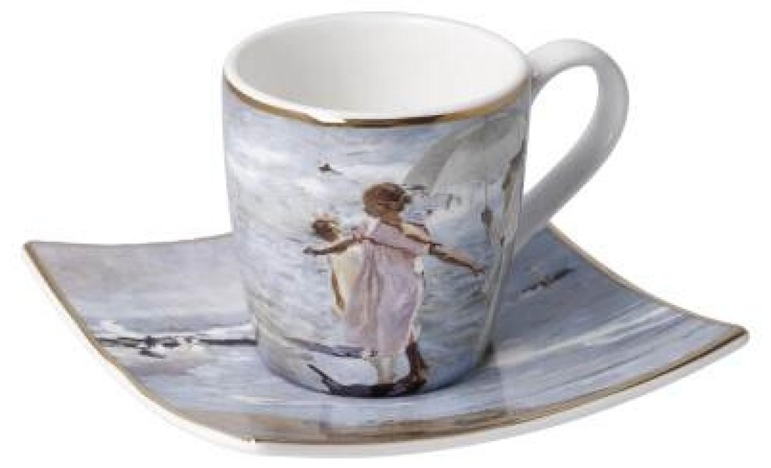 Goebel Espressotasse Joaquin Sorolla - Zeit für ein Bad, mit Untertasse, Artis Orbis, Fine Bone China, Bunt, 100 ml, 67018061 Bild 1