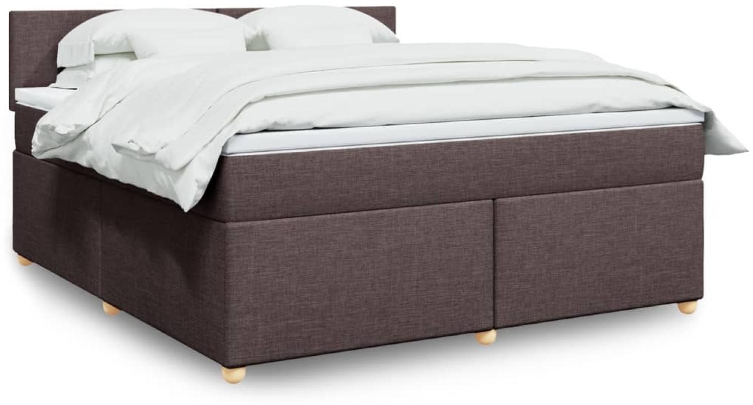 vidaXL Boxspringbett mit Matratze Dunkelbraun 180x200 cm Stoff 3286755 Bild 1