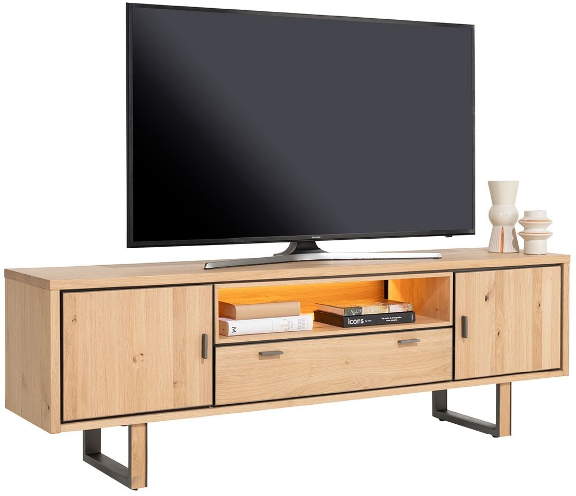 Lowboard Shimanto, Echtholz, Holzfarben, 180 x 60 x 42 cm Bild 1