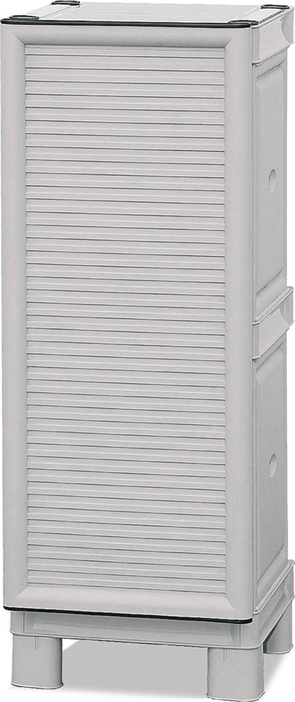 Dmora Arlinda Outdoor-Garderobe, Outdoor-Möbel, Mehrzweck-Balkongarderobe, Outdoor-Schrank, 100 % Made in Italy, Hellgrau, 35 x 39 x 92 cm Bild 1