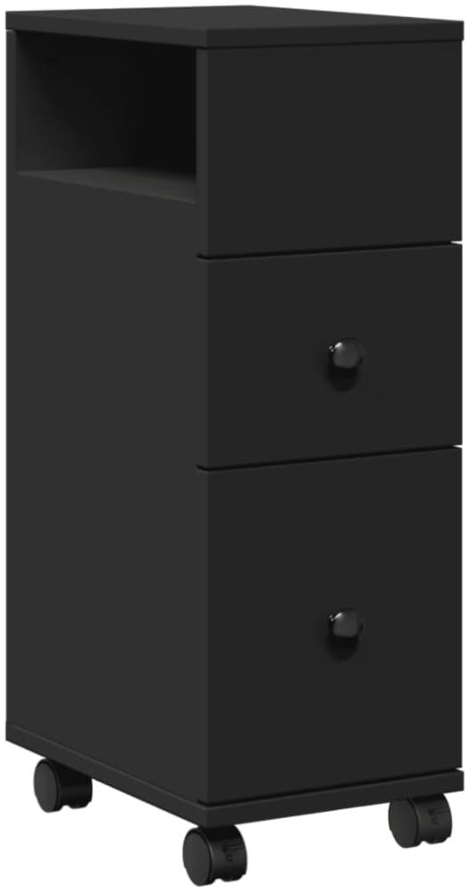 vidaXL Badschrank Schmal mit Rollen Schwarz Holzwerkstoff 855233 Bild 1