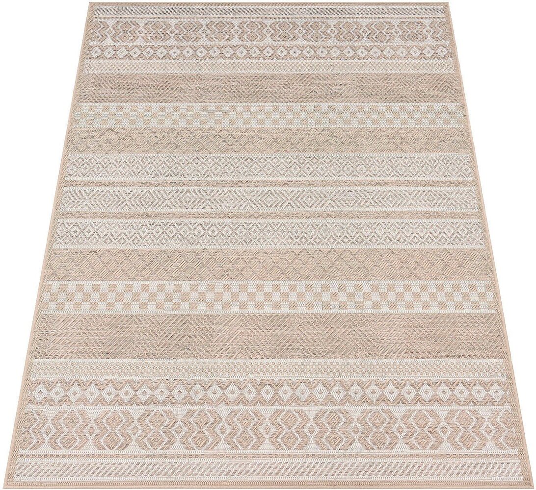 Paco Home In-& Outdoor Teppich Balkon Terrasse Küchenteppich Modernes Boho Ethno Muster, Grösse:200x280 cm, Farbe:Beige Bild 1