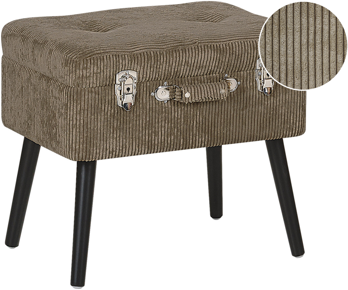 Hocker beige Cord MALLARD Bild 1