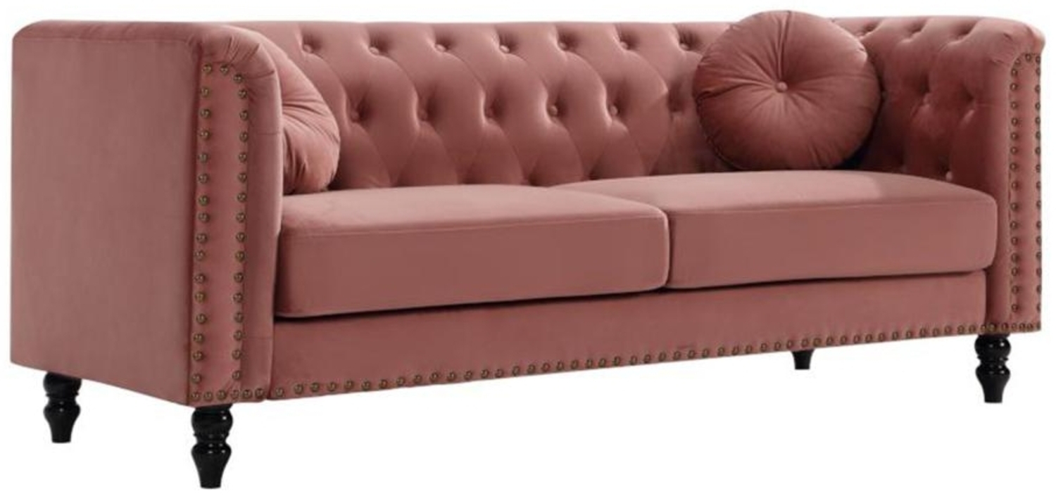 Vente-unique - Sofa 3-Sitzer - Samt - Altrosa - TURNER Bild 1