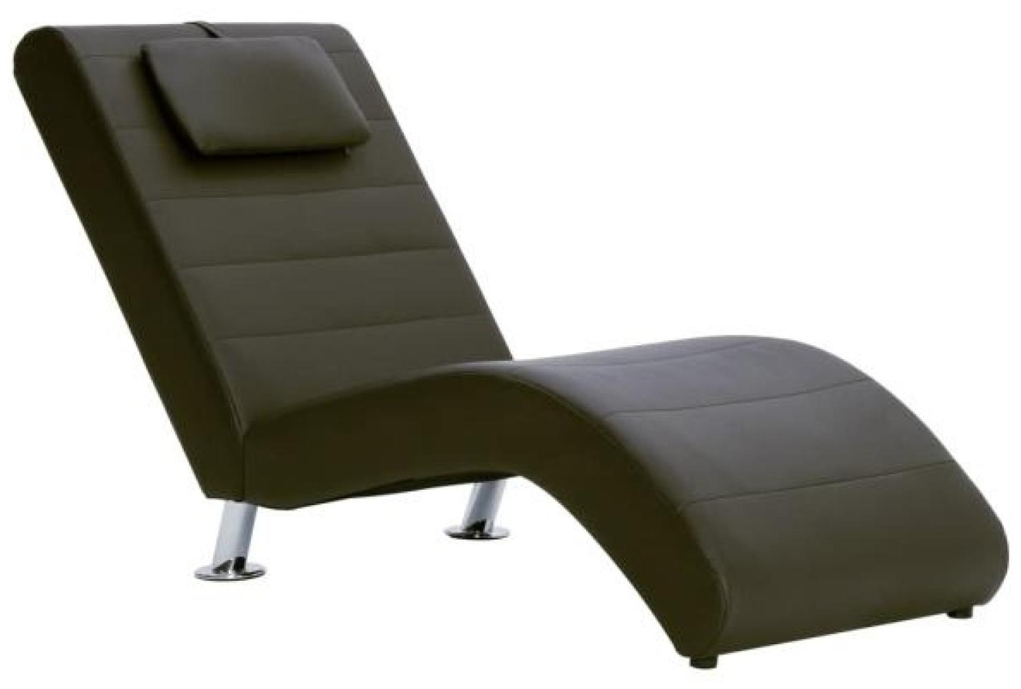 vidaXL Chaiselongue mit Kissen Braun Kunstleder 281279 Bild 1