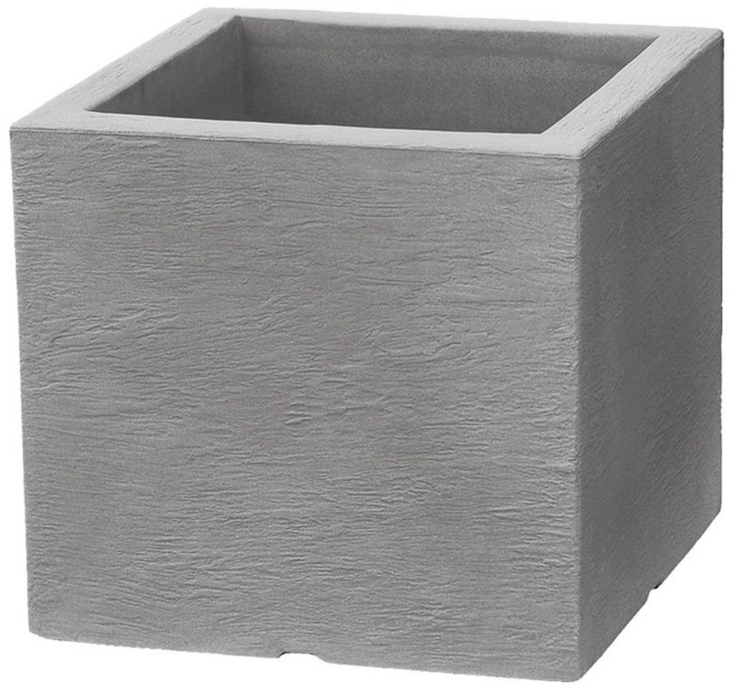 Dehner Blumentopf Blumenkübel Palermo, Naturstein-Optik, Kunststoff, frostbeständig, ohne Bodenloch, kann gebohrt werden Bild 1