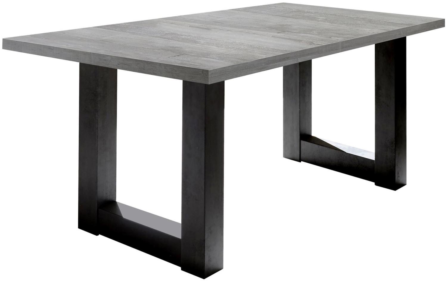 Esstisch ausziehbar Eila 7 140 x 90 x 75 Esszimmertisch Schwarzstahl/Beton 13365-140 Bild 1