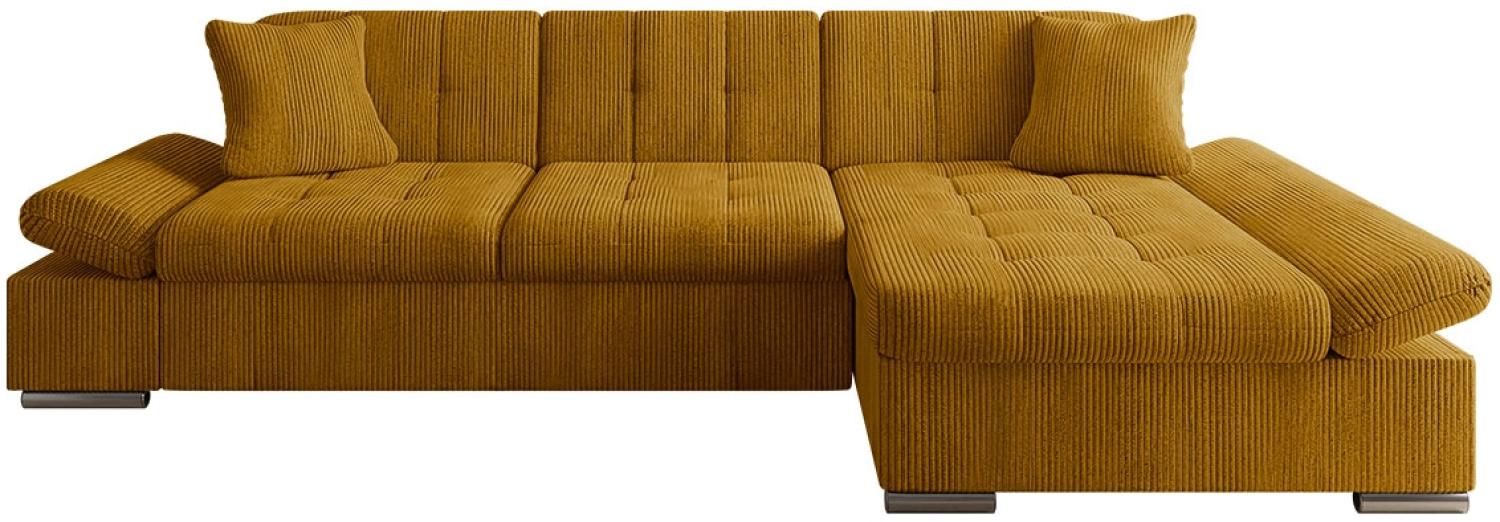 'Malwi' Ecksofa Cord rechtsseitig, braun Bild 1