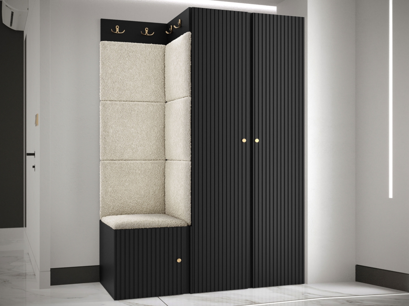 Garderoben-Set Kirtan Slim XXIII (Farbe: Schwarz, Abriamo 03) Bild 1