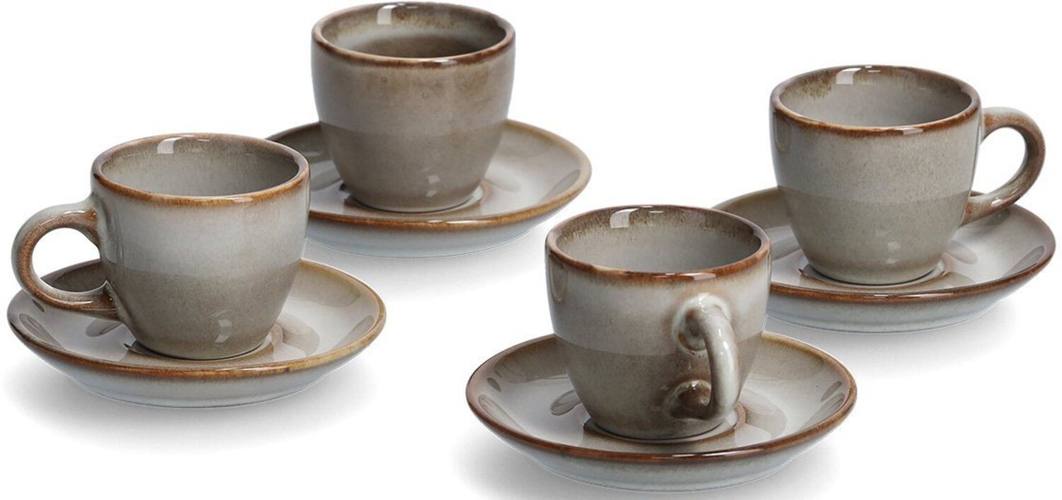 ZELLER PRESENT Espresso-Set Keramik beige 8er 108066 Bild 1