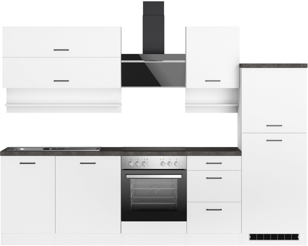 KOCHSTATION Küchenzeile KS-Frieda Breite 280 cm, wahlweise mit E-Geräten, mit 38mm starker Arbeitsplatte Bild 1