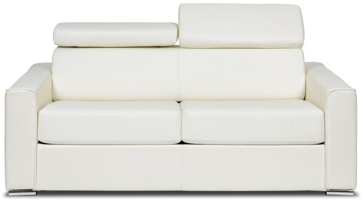 Vente-unique - Schlafsofa mit Matratze 3-Sitzer - Büffelleder - Weiß - Liegefläche 140 cm - Matratze 14 cm - VIZIR Bild 1