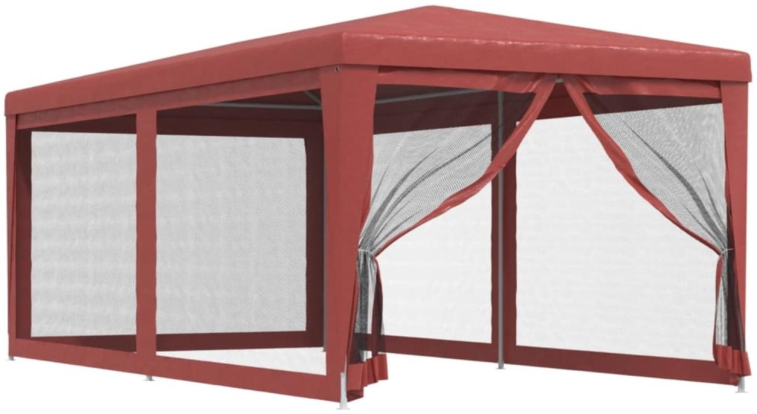 vidaXL Partyzelt mit 6 Mesh-Seitenwänden Rot 3x6 m HDPE 319240 Bild 1