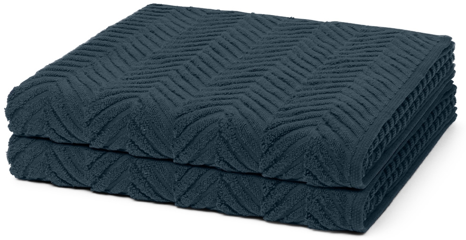 Ross Sensual Skin Zopf 2 tlg. Frottier-Set - 2 X Duschtuch (75 X 140cm) - 500 g/m2 - Nachtblau Bild 1