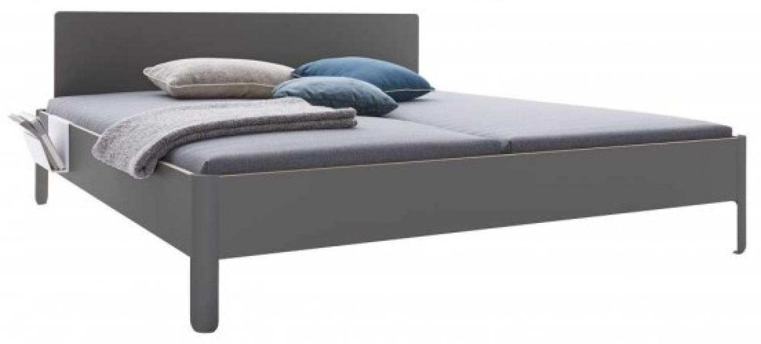 NAIT Doppelbett 180 x 200cm Anthrazit Mit Kopfteil Bild 1