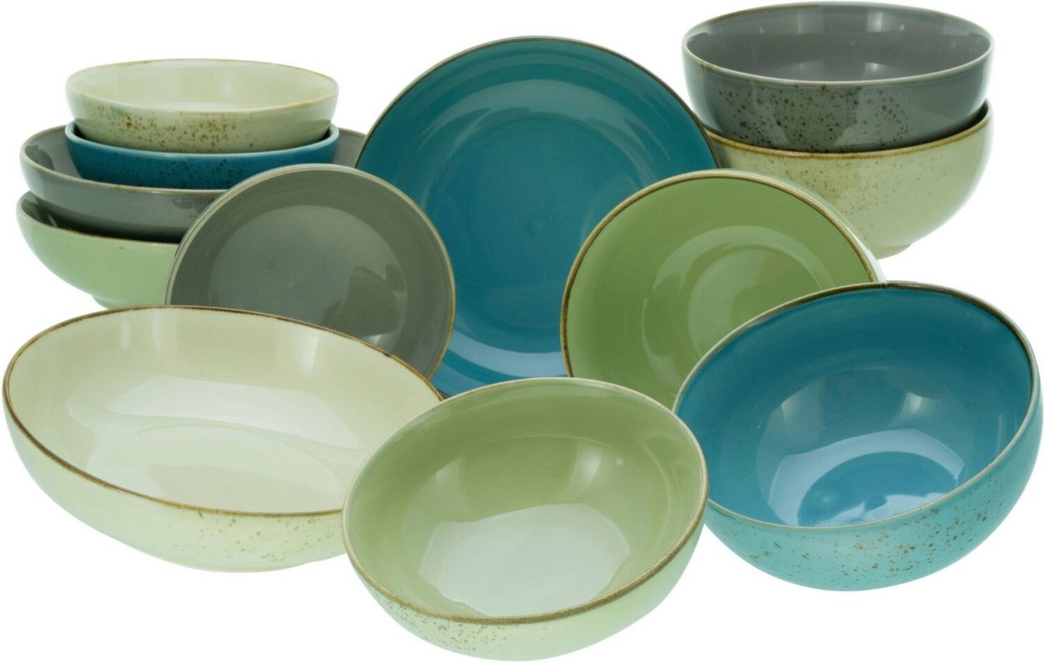 CreaTable 23412 Nature Collection Schüssel Bowl Set, mehrfarbig, 12-teilig (1 Set) Bild 1