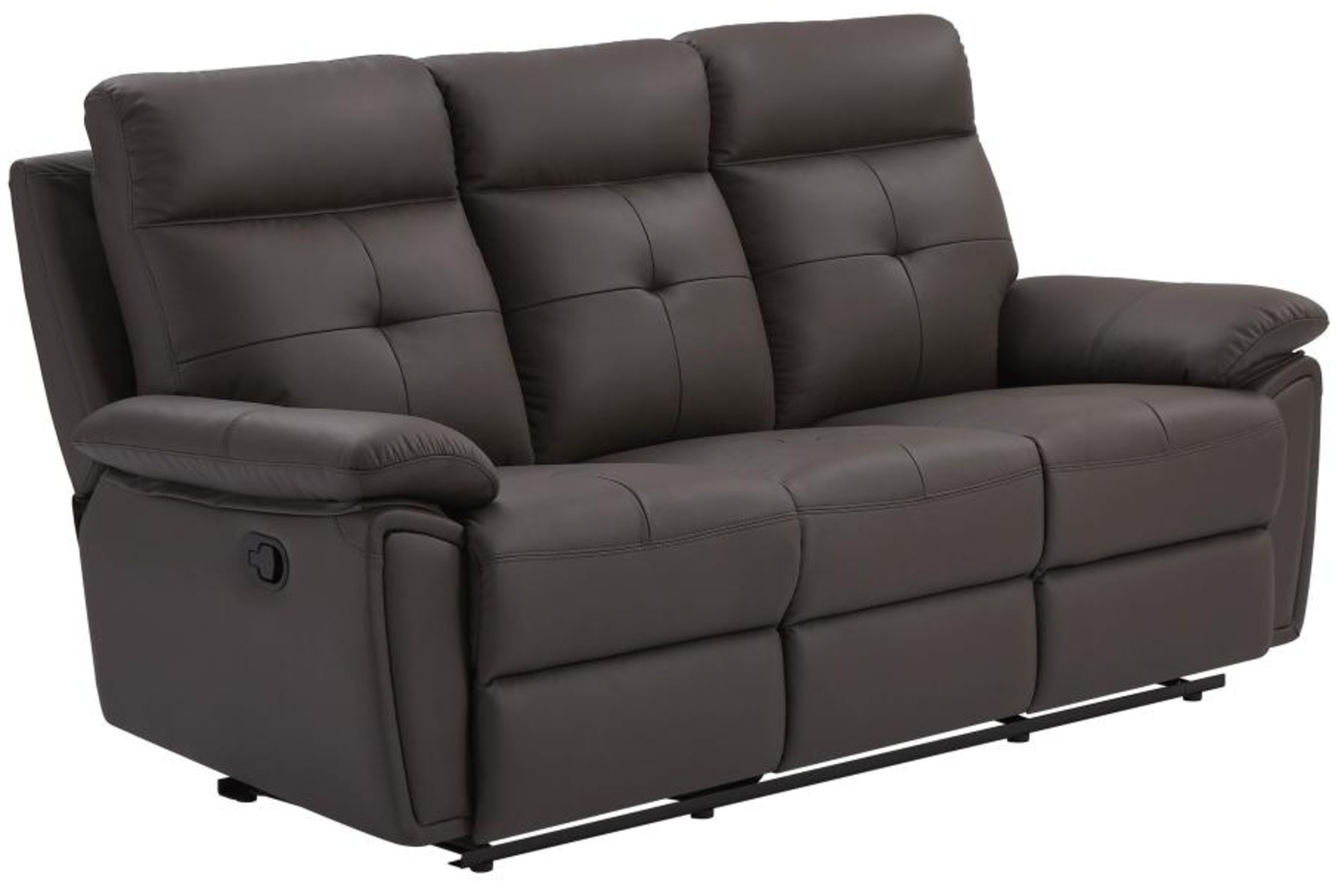 Vente-unique - Relaxsofa 3-Sitzer - Leder- Braun - VINETA Bild 1