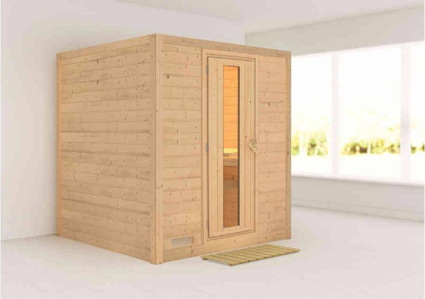 Karibu Sauna Innenkabine Mojave Innensauna 3 Sitzbänke aus Holz Saunakabine mit 40 mm Wandstärke Dampfsauna mit Montagematerial Bild 1